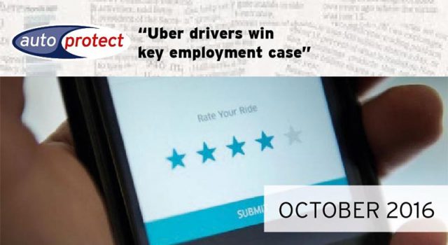 October 2016 - Uber Drivers Win Key Employment Case